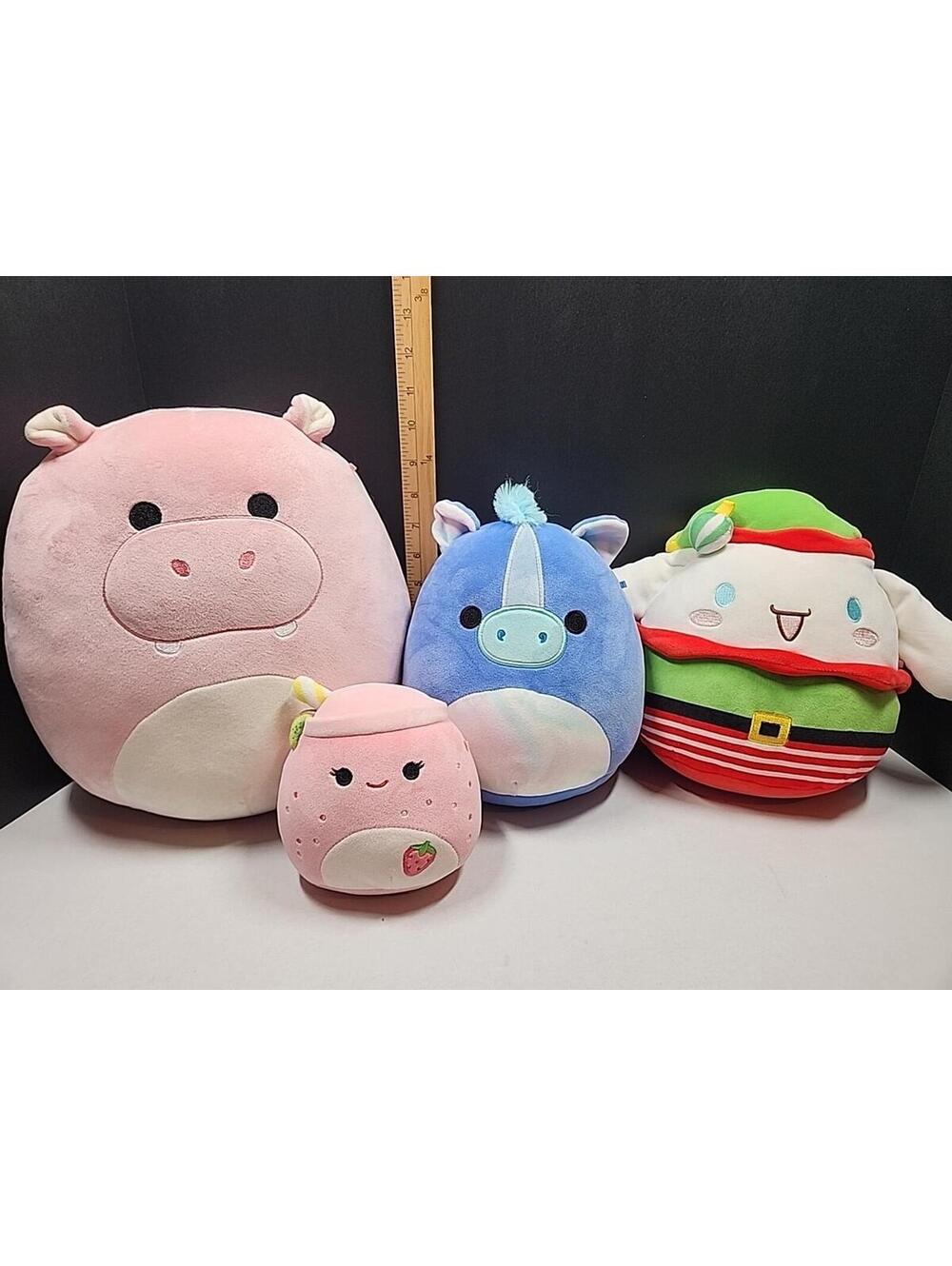 Lot Of 4 Squishmallows, Hippo,cinnamoroll,seahorses, Scented